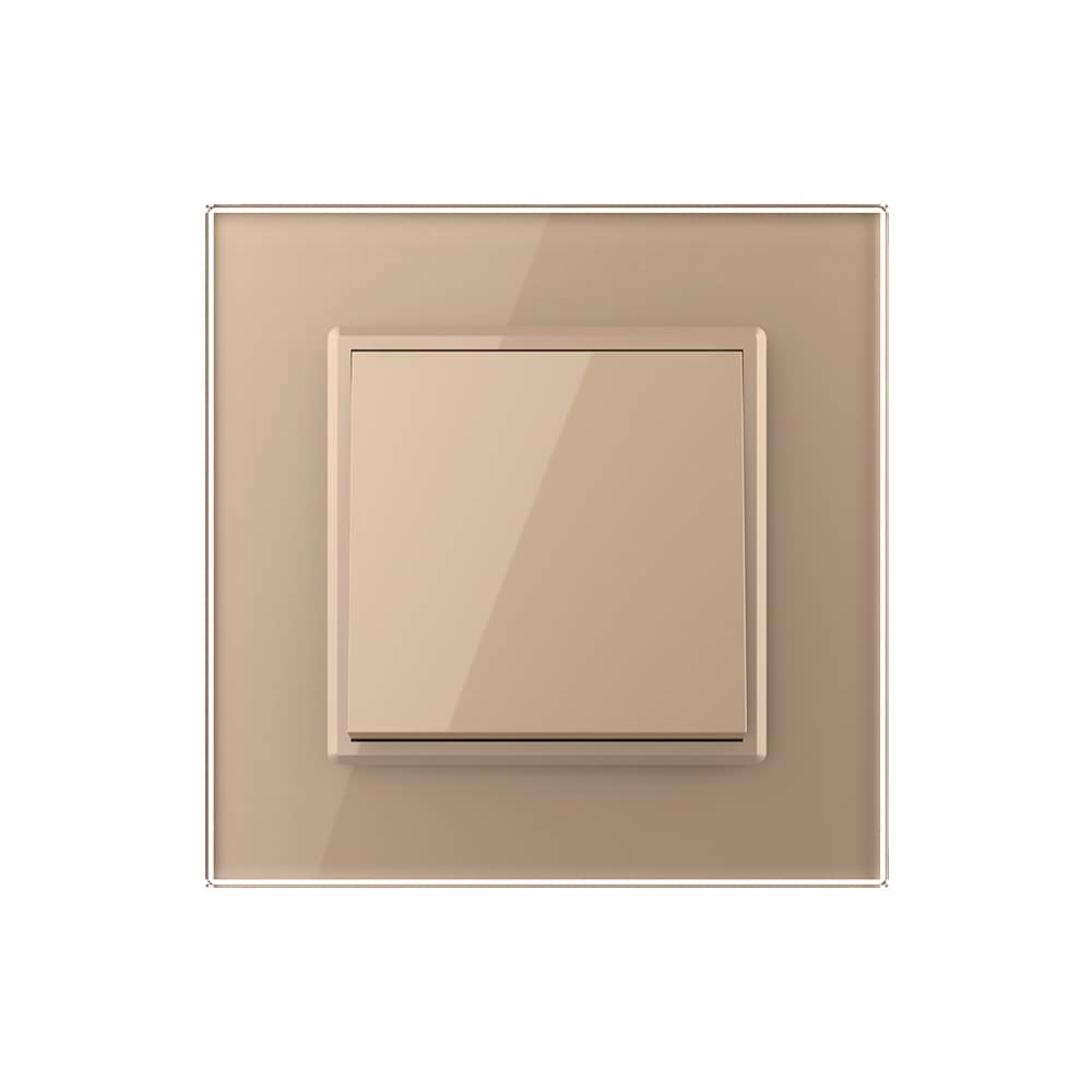 Intrerupator Simplu Mecanic Cap Cruce, 2 Module LIVOLO cu Rama din Sticla - Serie Noua — imaginea 2