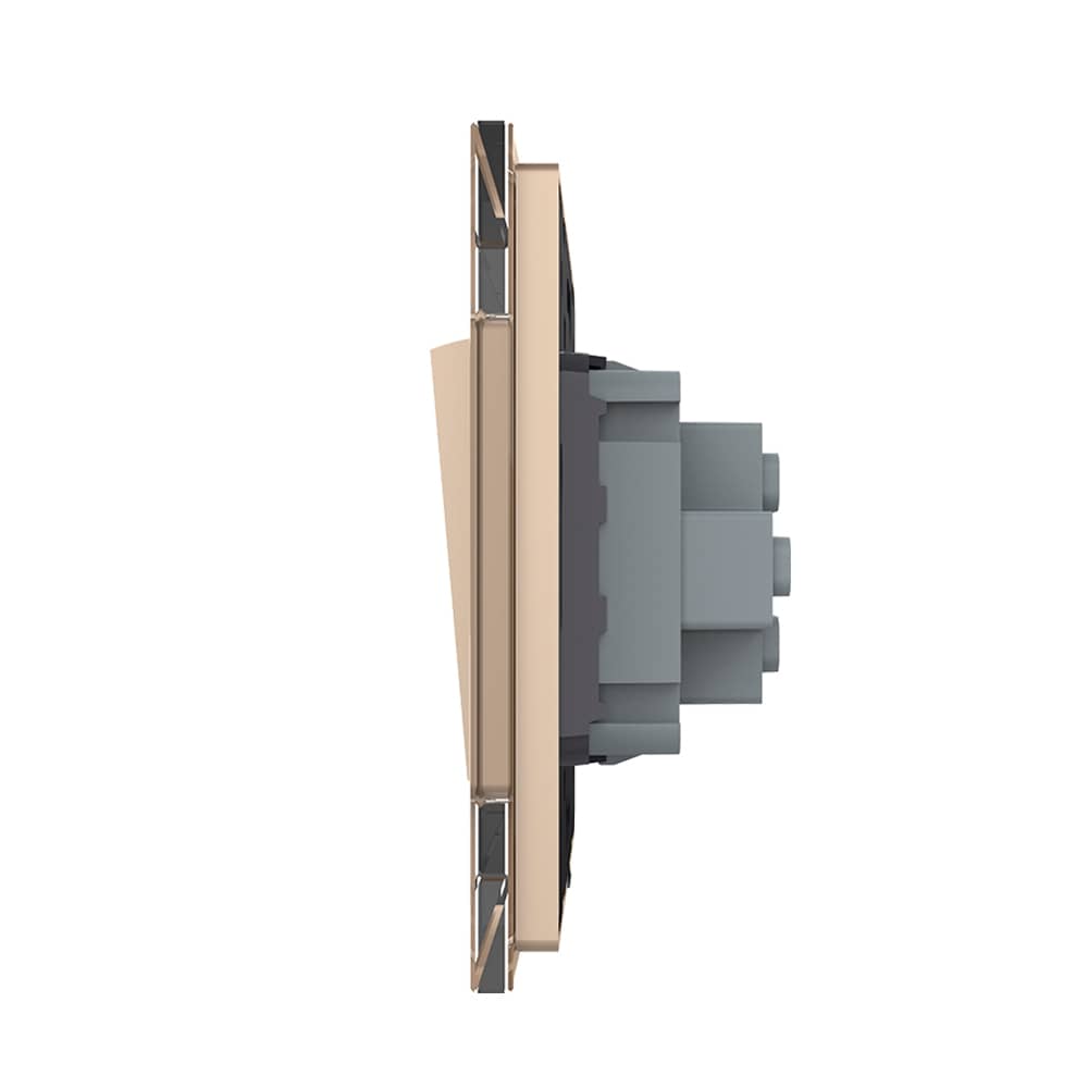Intrerupator Simplu Mecanic si Cap Scara , 2 Module LIVOLO cu Rama din Sticla - Serie Noua — imaginea 3
