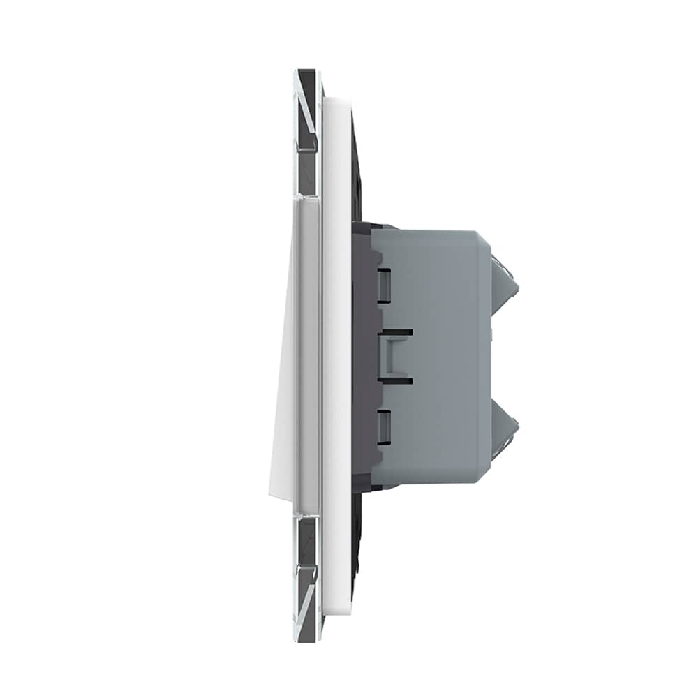 Intrerupator Simplu Mecanic Cap Cruce, 2 Module LIVOLO cu Rama din Sticla - Serie Noua — imaginea 3