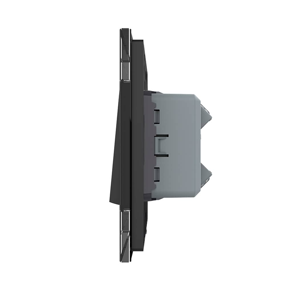 Intrerupator Simplu Mecanic Cap Cruce, 2 Module LIVOLO cu Rama din Sticla - Serie Noua — imaginea 3