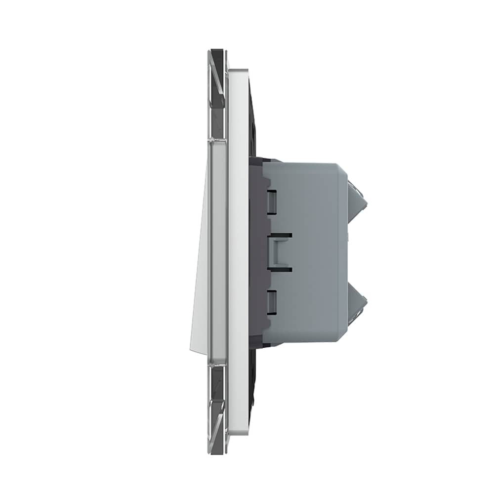 Intrerupator Simplu Mecanic Cap Cruce, 2 Module LIVOLO cu Rama din Sticla - Serie Noua — imaginea 3