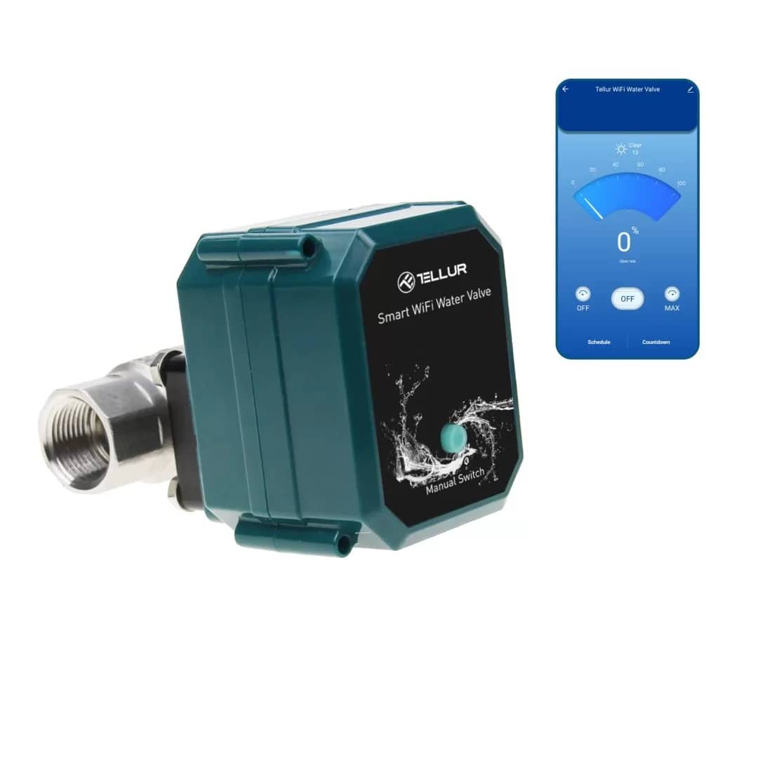 Electrovalva inteligenta pentru apa cu sistem automatizare irigatii Tellur Water Valve — imaginea 2