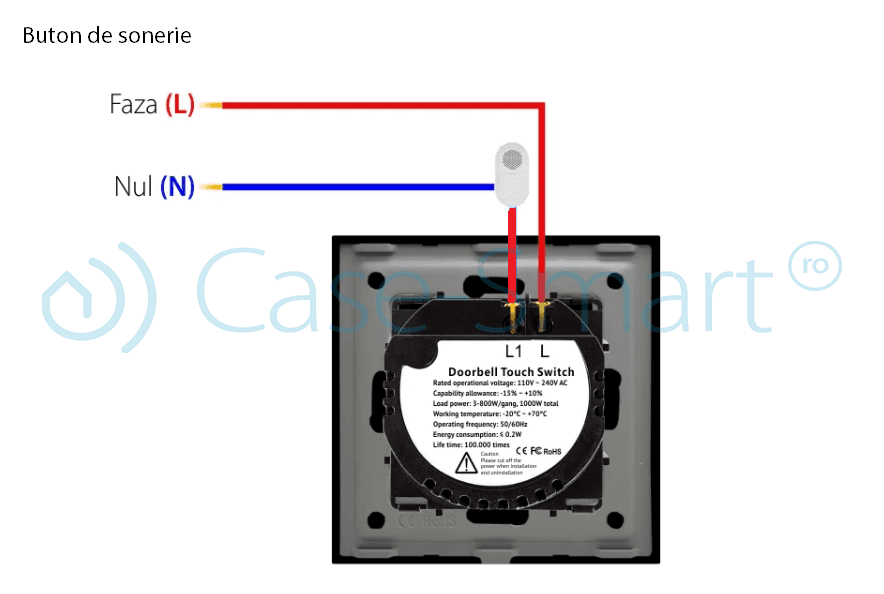 Schemă electrică: Buton de sonerie