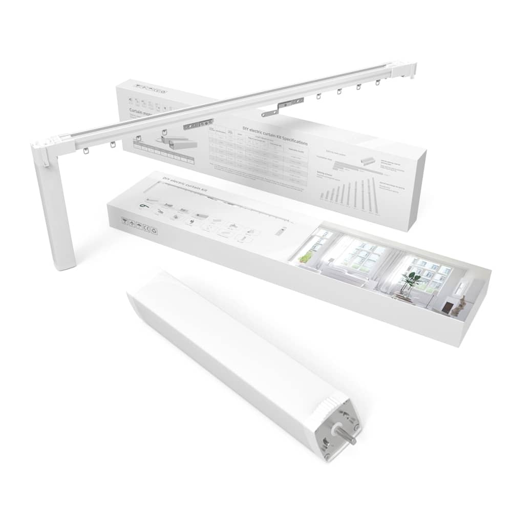 Kit sina electrica LUXION 4.2 m pentru draperii sau perdele, Telecomanda, Control telefon, Wi-Fi