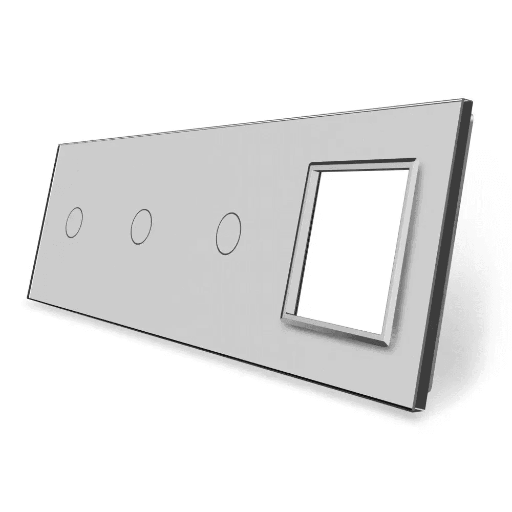 Panou 3 intrerupatoare simple si 1 priza LIVOLO din sticla