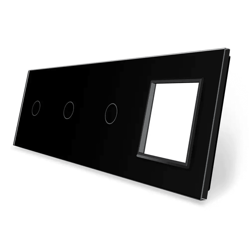 Panou 3 intrerupatoare simple si 1 priza LIVOLO din sticla