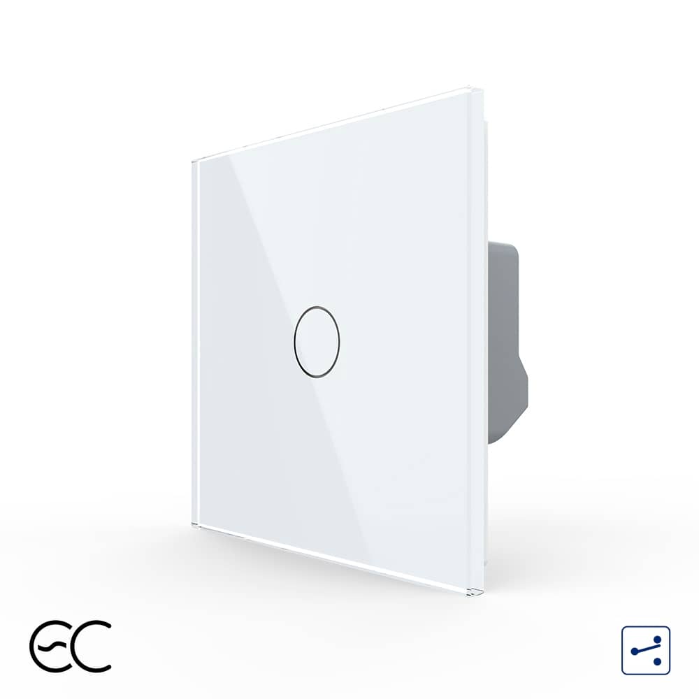 Intrerupator Simplu Cap Scara / Cruce cu Touch LIVOLO din Sticla - Protocol ZigBee EC