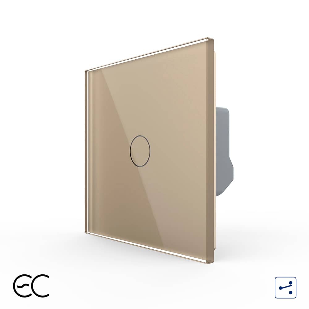 Intrerupator Simplu Cap Scara / Cruce cu Touch LIVOLO din Sticla - Protocol ZigBee EC