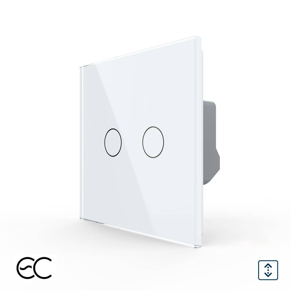 Intrerupator Dublu Draperie cu Touch LIVOLO din Sticla - Protocol ZigBee EC