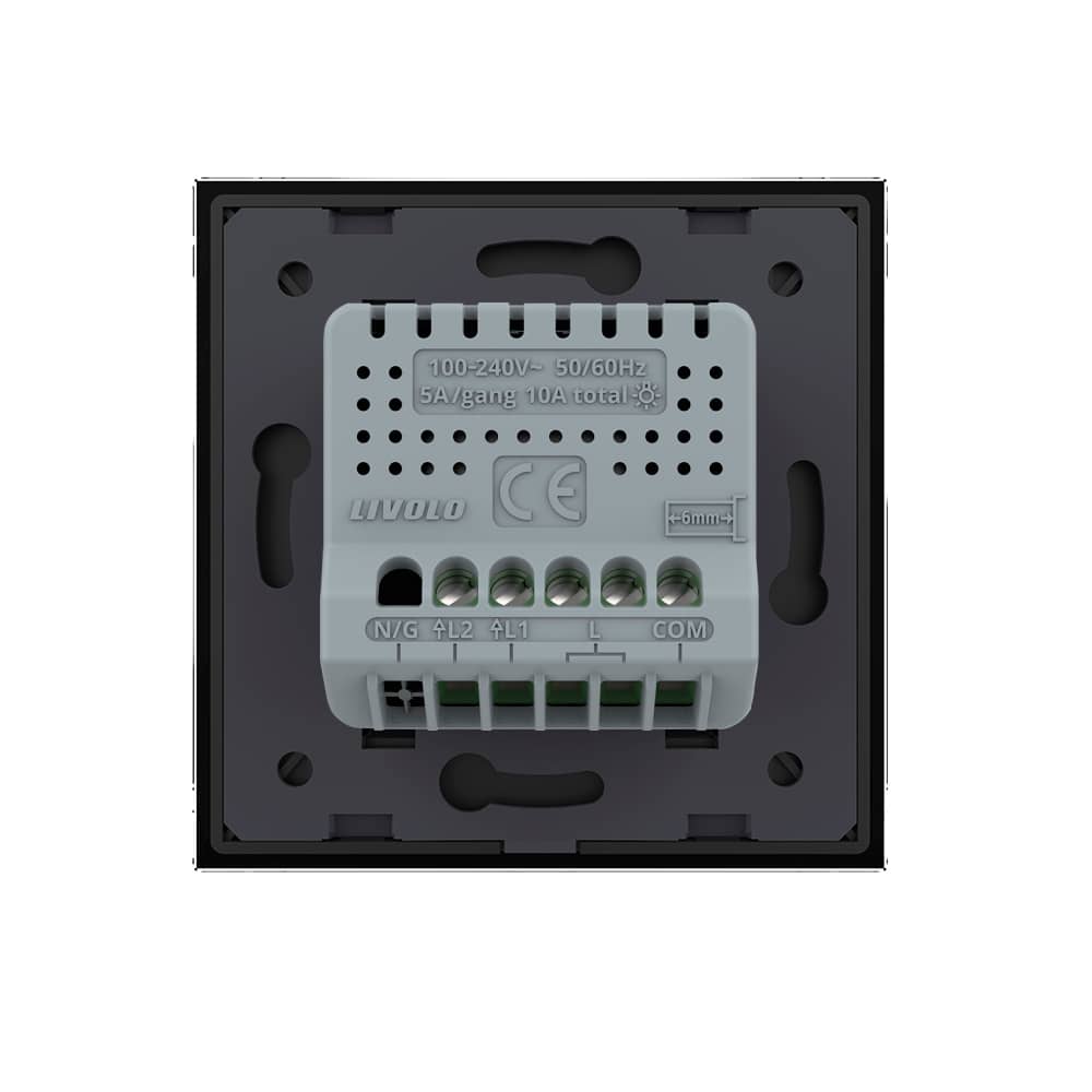Intrerupator Dublu Cap Scara / Cruce cu Touch LIVOLO din Sticla - Protocol ZigBee EC — imaginea 4