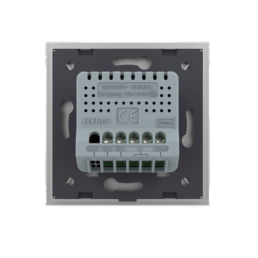 Intrerupator Dublu Cap Scara / Cruce cu Touch LIVOLO din Sticla - Protocol ZigBee EC — imaginea 4