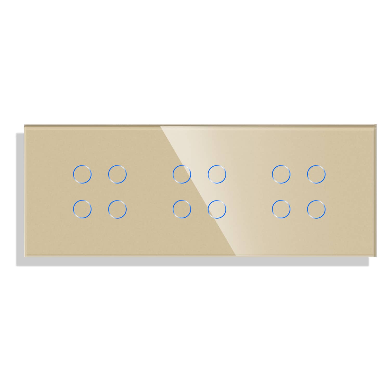 Panou 3 Intrerupatoare Cvadruple cu Touch din Sticla LUXION