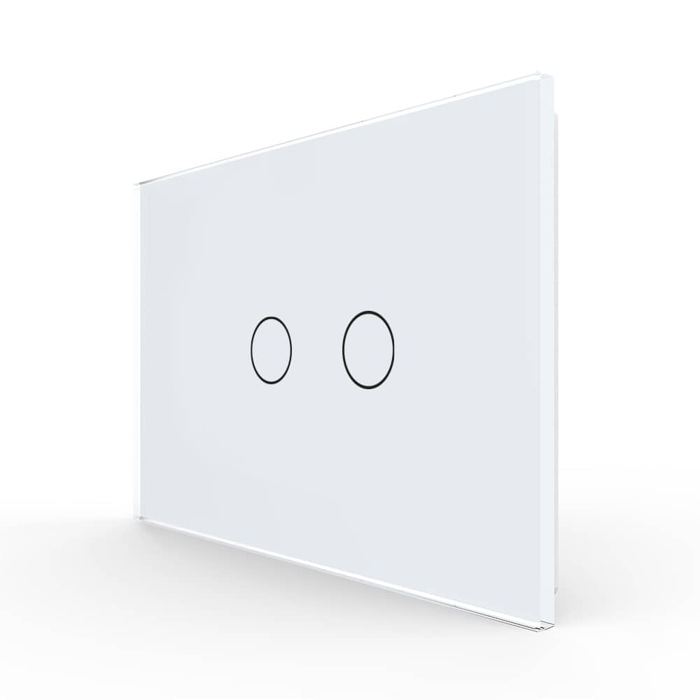 Panou Intrerupator Dublu cu Touch LIVOLO Din Sticla, Standard Italian — imaginea 1