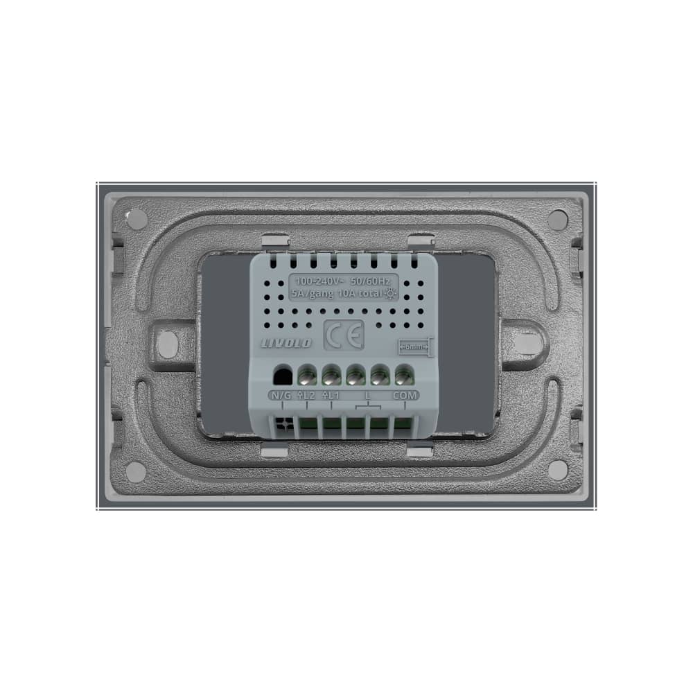 Intrerupator Dublu Cap Scara / Cruce cu Touch LIVOLO din Sticla – Standard Italian — imaginea 4