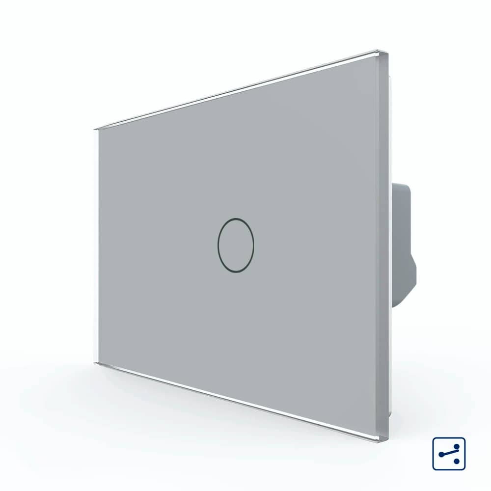 Intrerupator Simplu Cap Scara / Cruce cu Touch LIVOLO din Sticla, Standard Italian