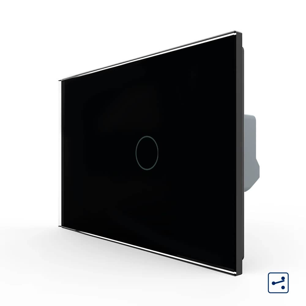 Intrerupator Simplu Cap Scara / Cruce cu Touch LIVOLO din Sticla, Standard Italian