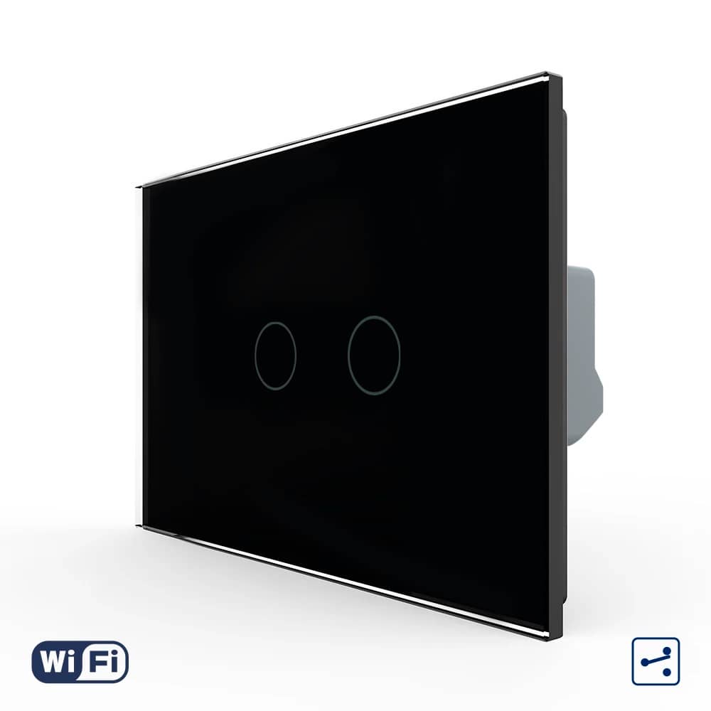 Intrerupator Dublu Cap Scara / Cruce Wi-Fi cu Touch LIVOLO, standard italian – Serie Noua
