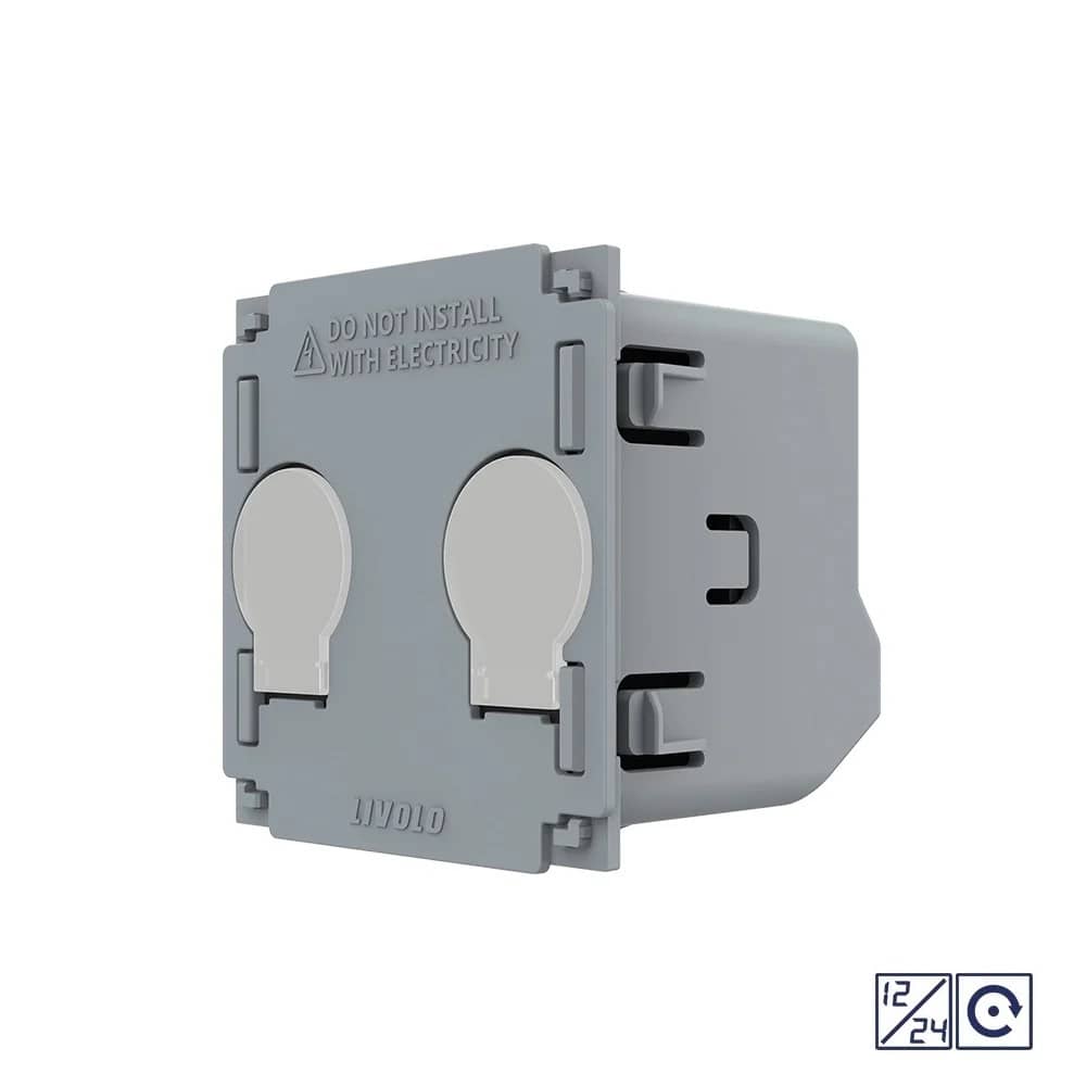 Modul Intrerupator Dublu cu Revenire, Contact Uscat si 12/24V cu Touch LIVOLO - Serie Noua