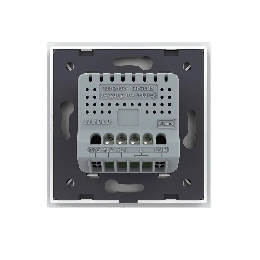 Intrerupatorul Dublu cu Touch LIVOLO cu Rama Din Sticla - Protocol Zigbee EC — imaginea 4