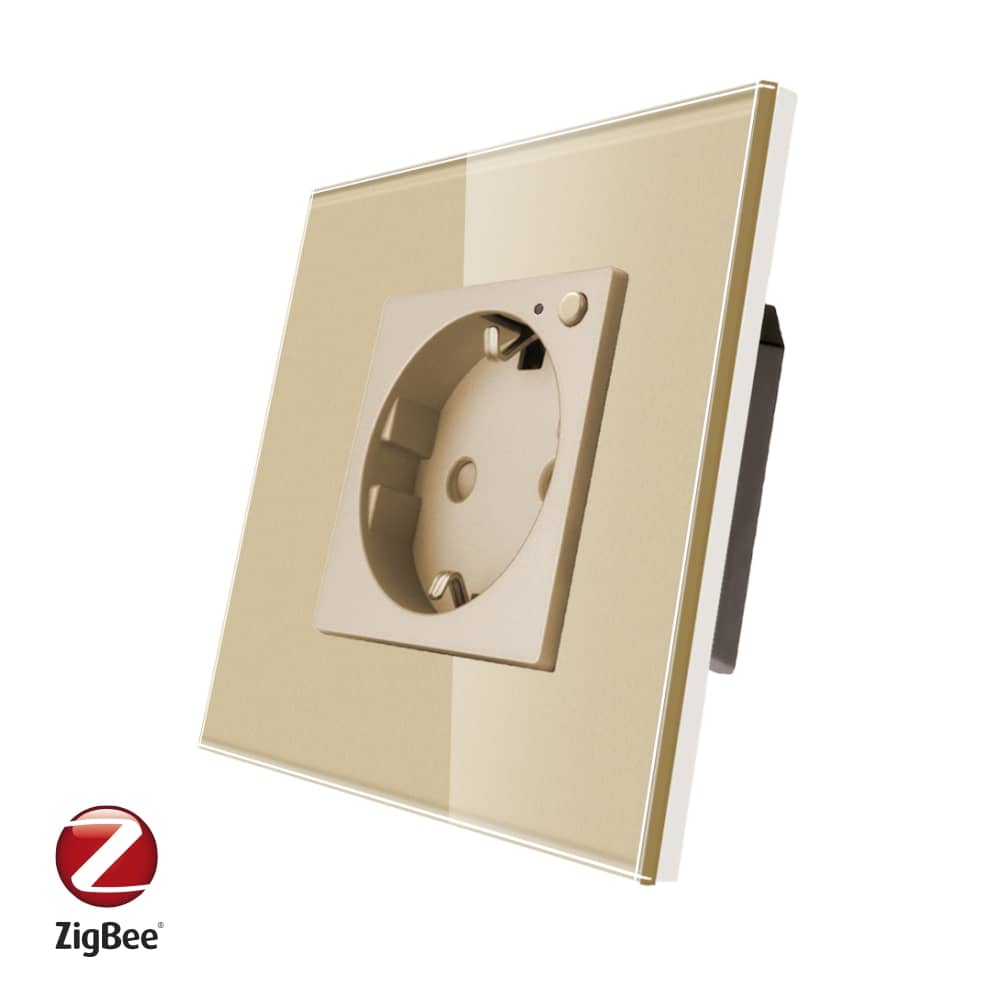 Priza Inteligenta cu Protocol Zigbee si Monitorizare Consum cu Rama Din Sticla LUXION