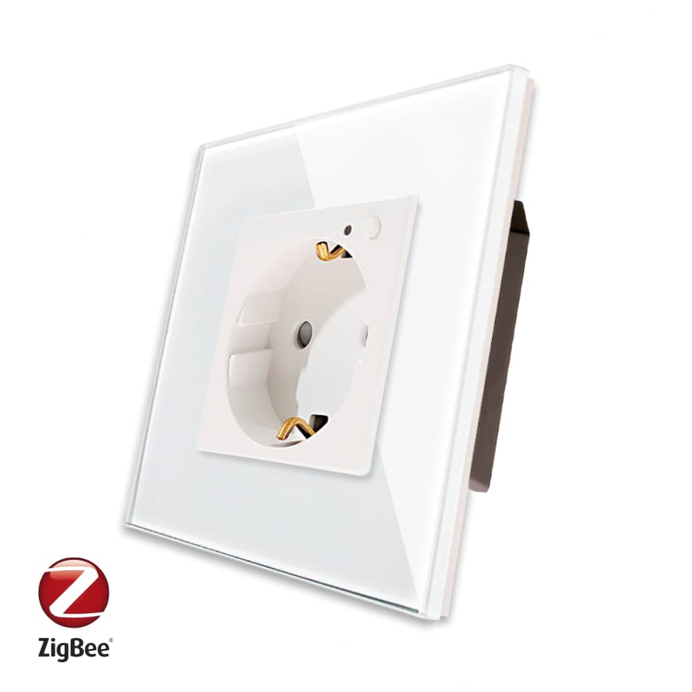 Priza Inteligenta cu Protocol Zigbee si Monitorizare Consum cu Rama Din Sticla LUXION