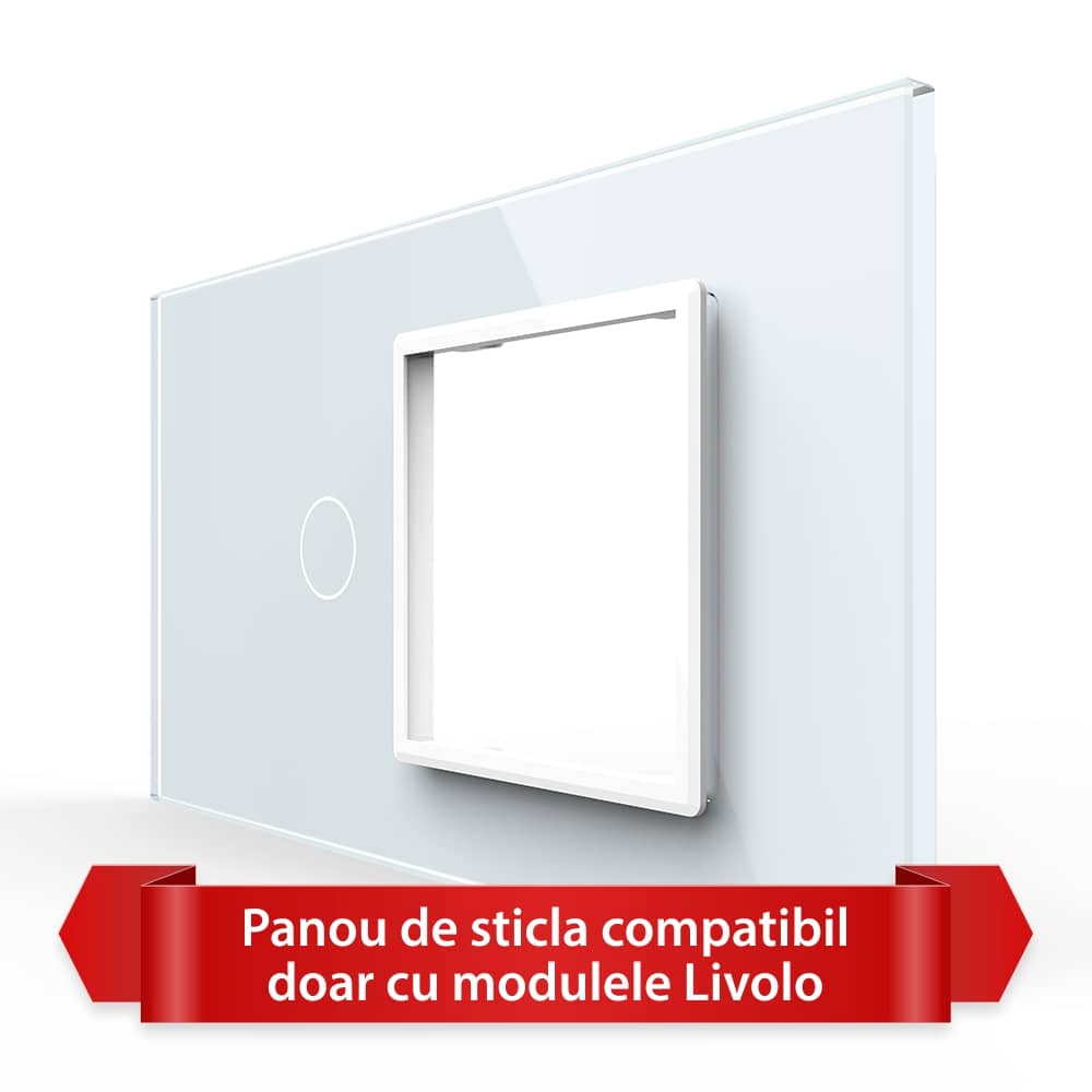 Panou Intrerupator Simplu cu Priza LIVOLO din Sticla, Standard Italian - 4M — imaginea 1