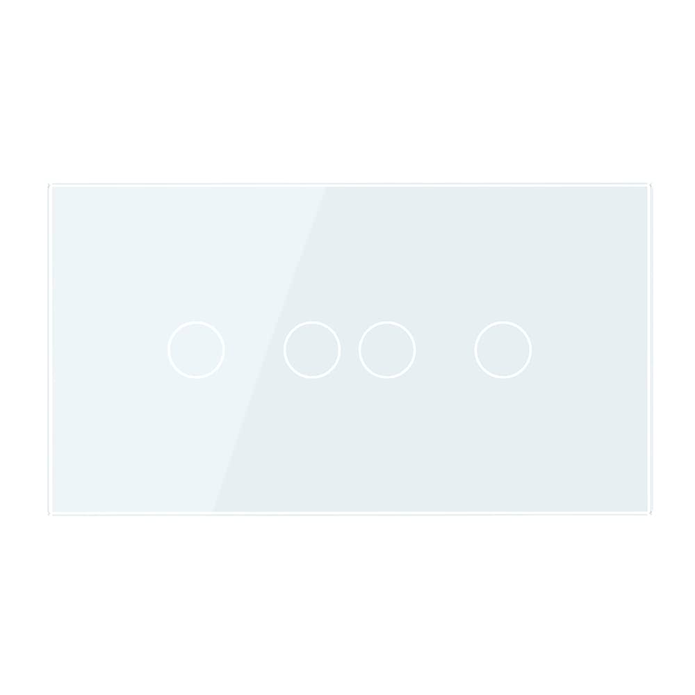 Panou Intrerupator Dublu + Dublu cu Touch LIVOLO din Sticla, Standard Italian - 4M — imaginea 2