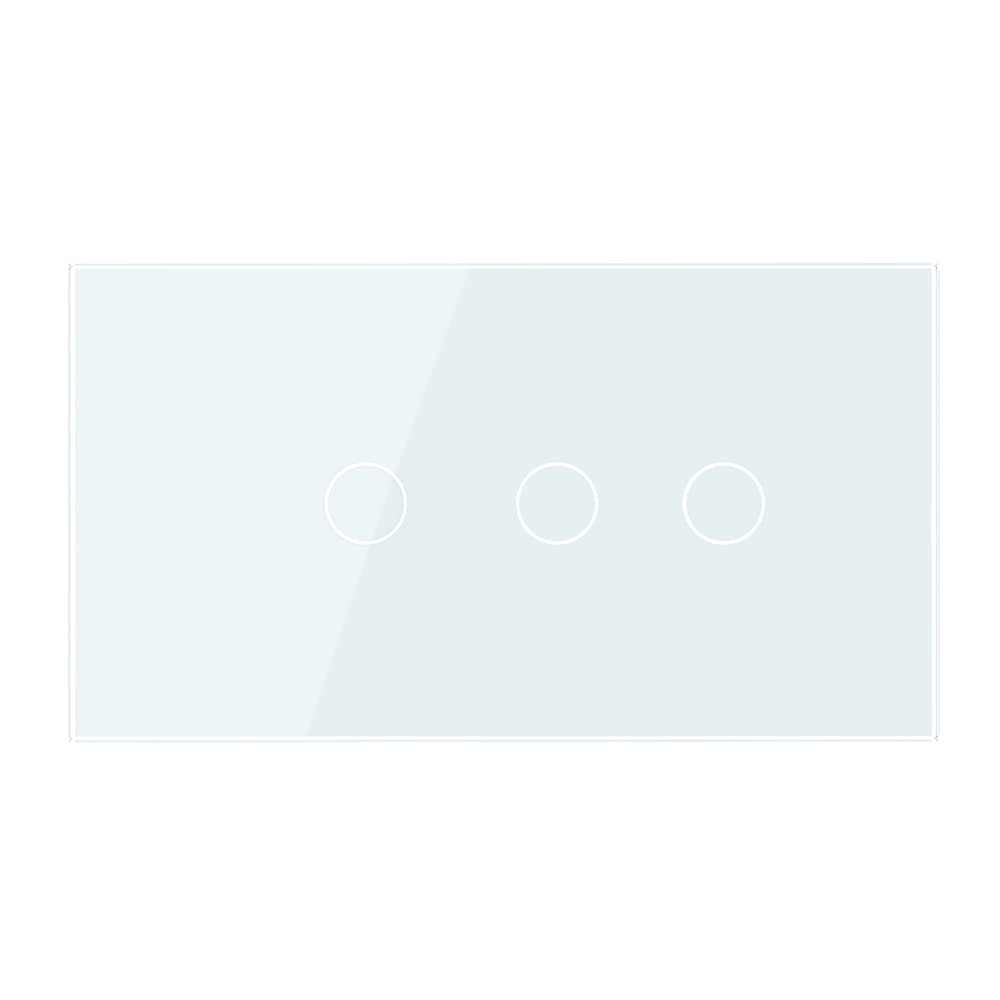 Panou Intrerupator Simplu + Dublu cu Touch LIVOLO din Sticla, Standard Italian - 4M — imaginea 2