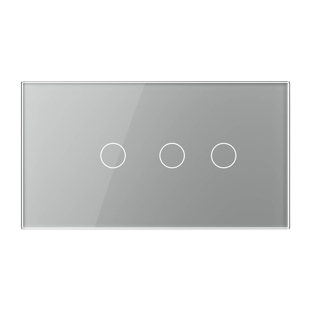Panou Intrerupator Simplu + Dublu cu Touch LIVOLO din Sticla, Standard Italian - 4M — imaginea 2