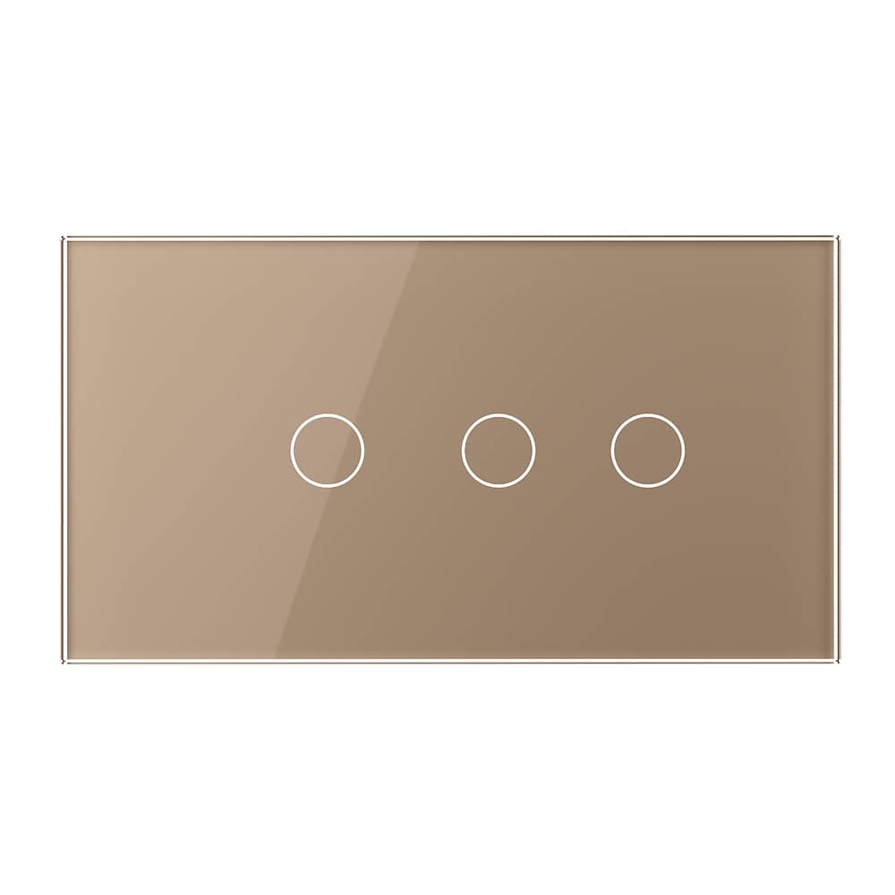 Panou Intrerupator Simplu + Dublu cu Touch LIVOLO din Sticla, Standard Italian - 4M — imaginea 2