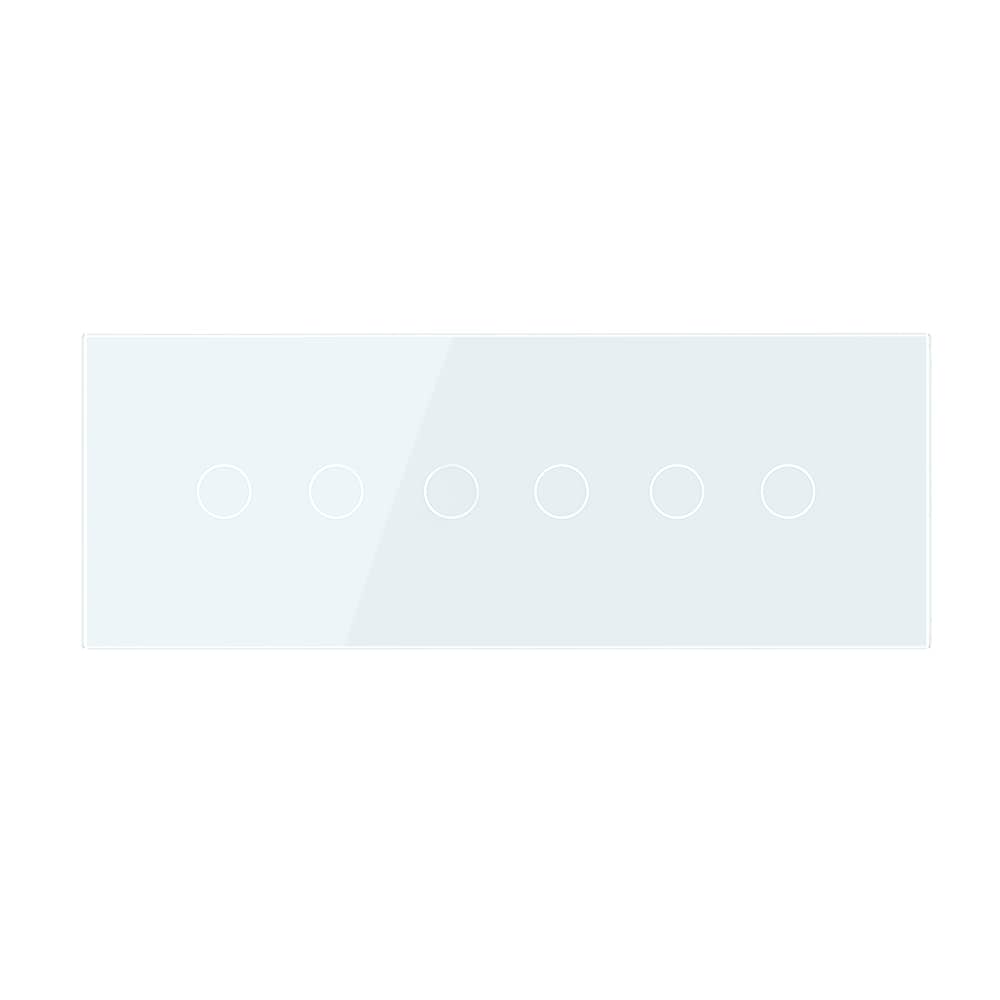Panou Intrerupator Dublu + Dublu + Dublu cu Touch LIVOLO din Sticla, Standard Italian - 6/7M — imaginea 2