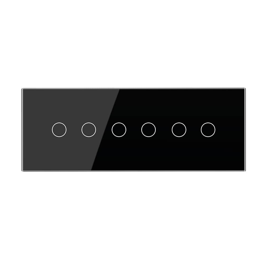 Panou Intrerupator Dublu + Dublu + Dublu cu Touch LIVOLO din Sticla, Standard Italian - 6/7M — imaginea 2