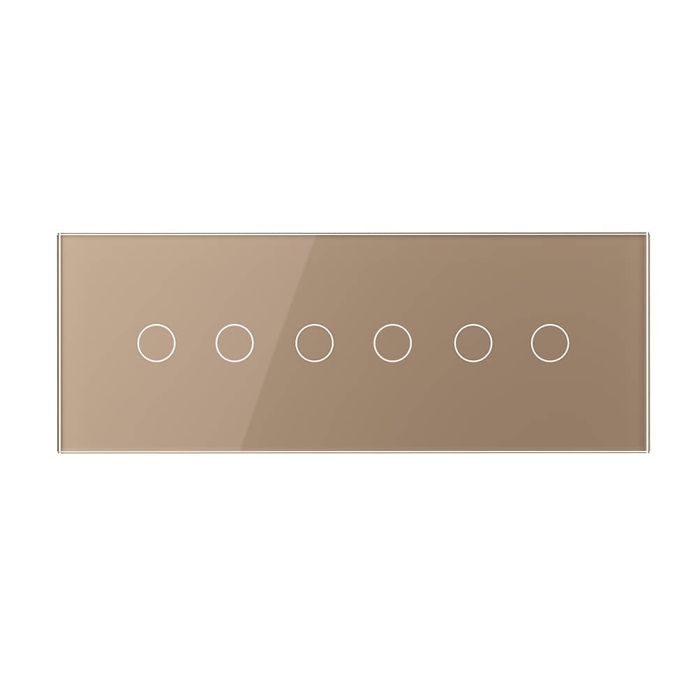 Panou Intrerupator Dublu + Dublu + Dublu cu Touch LIVOLO din Sticla, Standard Italian - 6/7M — imaginea 2