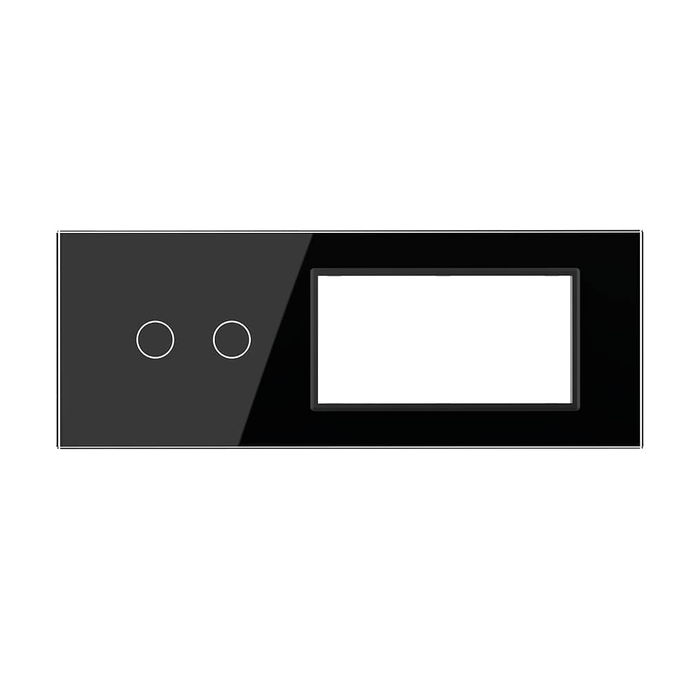 Panou Intrerupator Dublu cu 2 Prize LIVOLO din Sticla, Standard Italian - 6/7M — imaginea 2