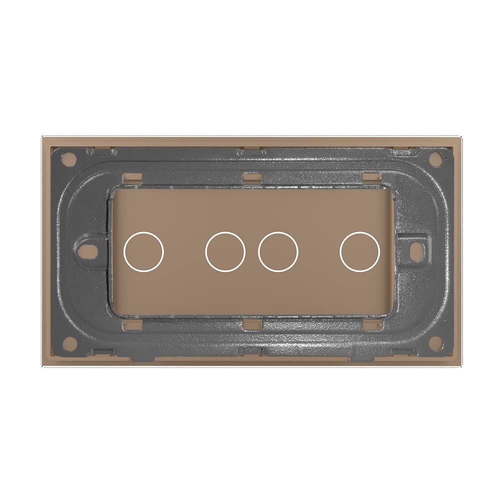 Panou Intrerupator Dublu + Dublu cu Touch LIVOLO din Sticla, Standard Italian - 4M — imaginea 4