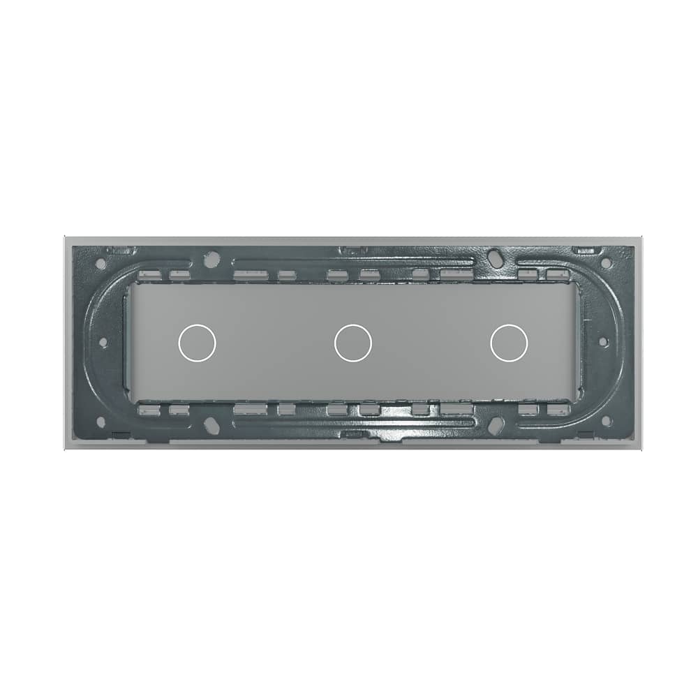 Panou Intrerupator Simplu + Simplu + Simplu cu Touch LIVOLO din Sticla, Standard Italian - 6/7M — imaginea 4