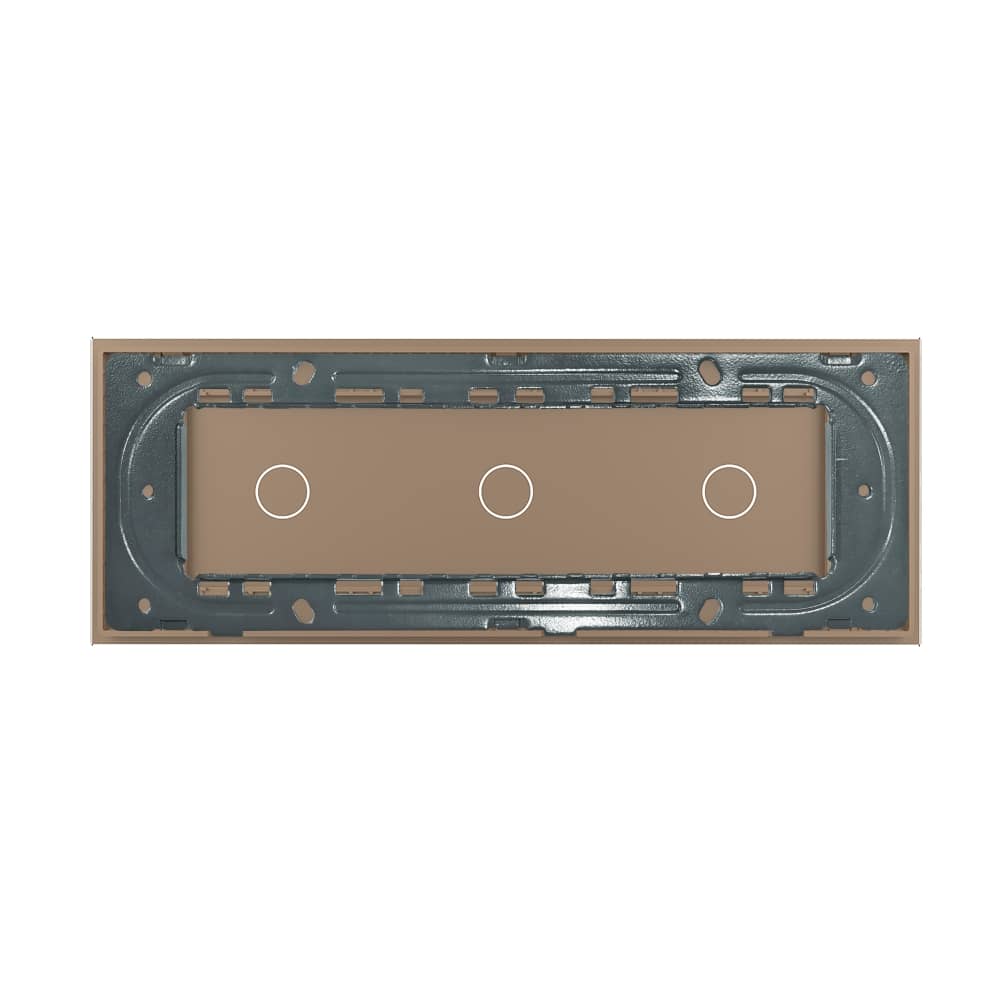 Panou Intrerupator Simplu + Simplu + Simplu cu Touch LIVOLO din Sticla, Standard Italian - 6/7M — imaginea 4