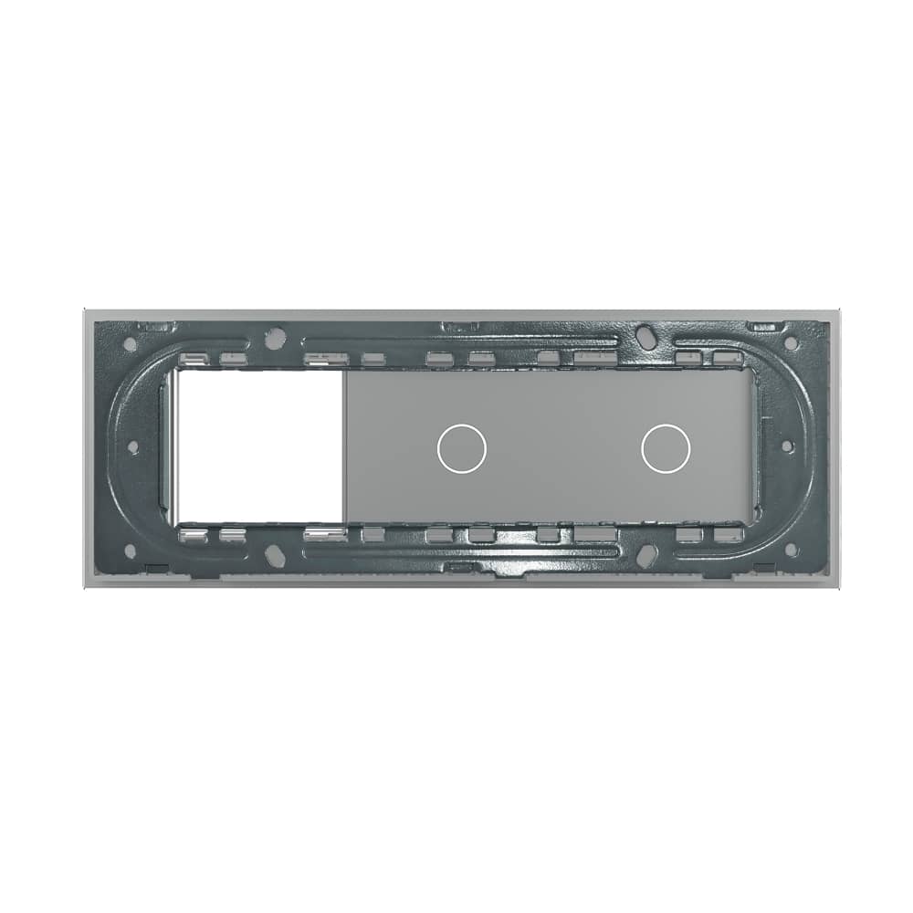Panou Intrerupator Simplu + Simplu cu Priza LIVOLO din Sticla, Standard Italian - 6/7M — imaginea 4