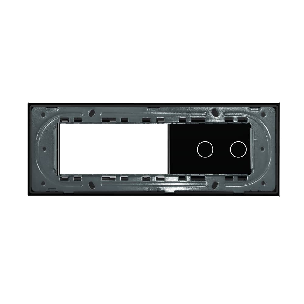 Panou Intrerupator Dublu cu 2 Prize LIVOLO din Sticla, Standard Italian - 6/7M — imaginea 4