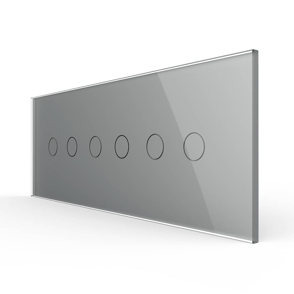 Intrerupator Dublu + Dublu + Dublu cu Touch LIVOLO cu Rama Din Sticla, Standard Italian, 6M