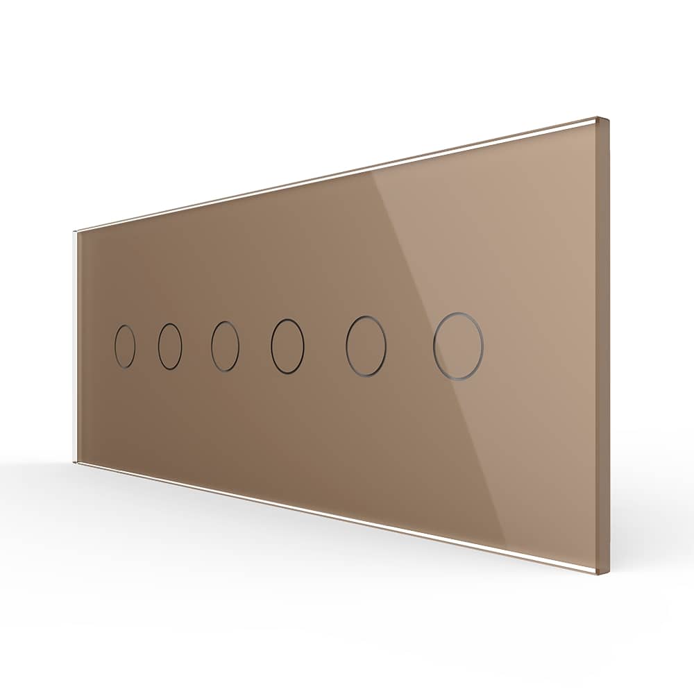 Intrerupator Dublu + Dublu + Dublu cu Touch LIVOLO cu Rama Din Sticla, Standard Italian, 6M