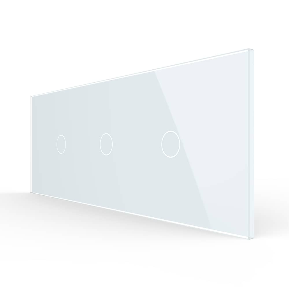 Intrerupator Simplu + Simplu + Simplu cu Touch LIVOLO cu Rama Din Sticla, Standard Italian, 6M