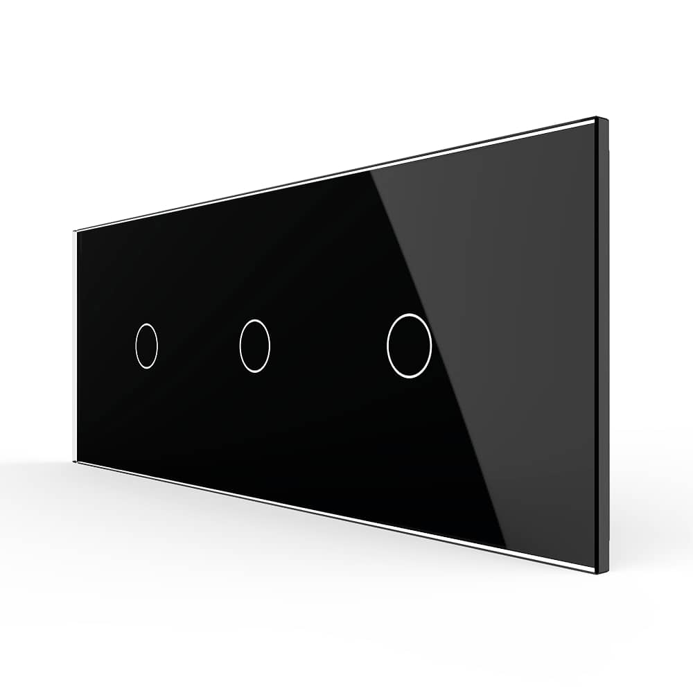 Intrerupator Simplu + Simplu + Simplu cu Touch LIVOLO cu Rama Din Sticla, Standard Italian, 6M
