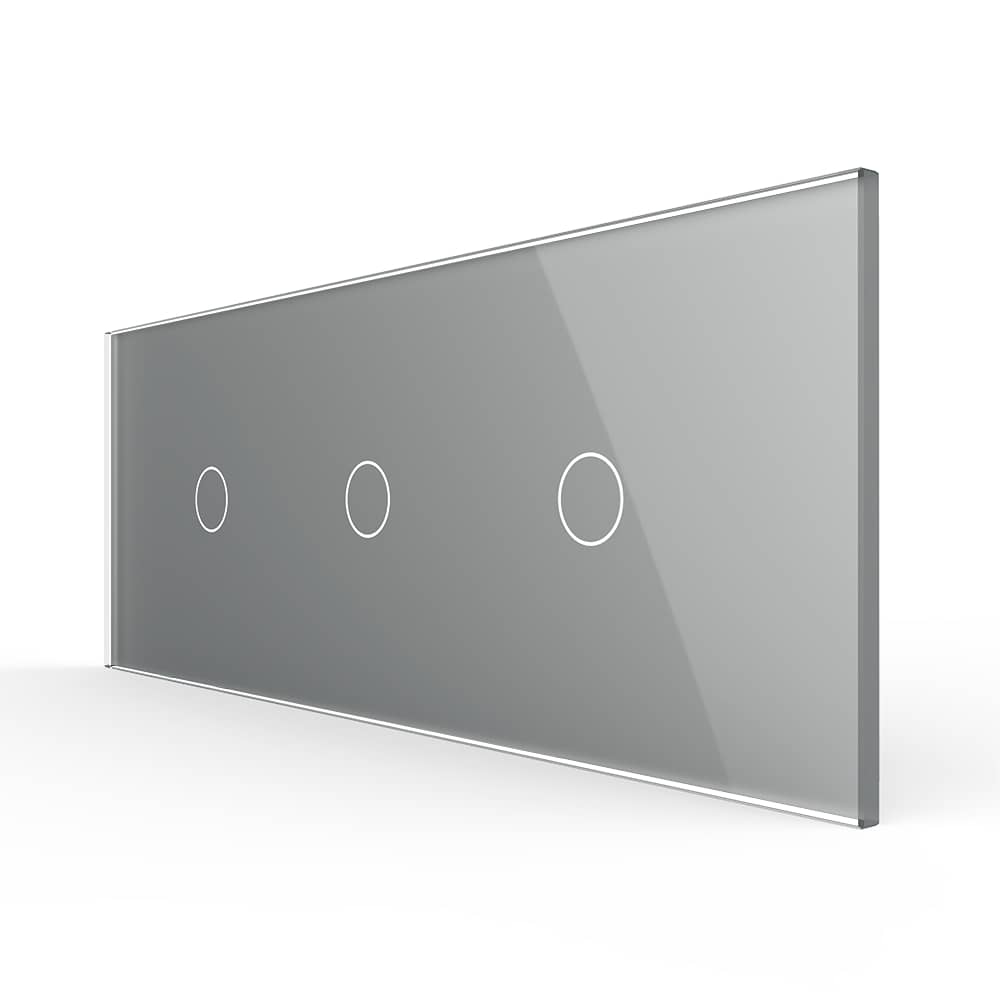 Intrerupator Simplu + Simplu + Simplu cu Touch LIVOLO cu Rama Din Sticla, Standard Italian, 6M