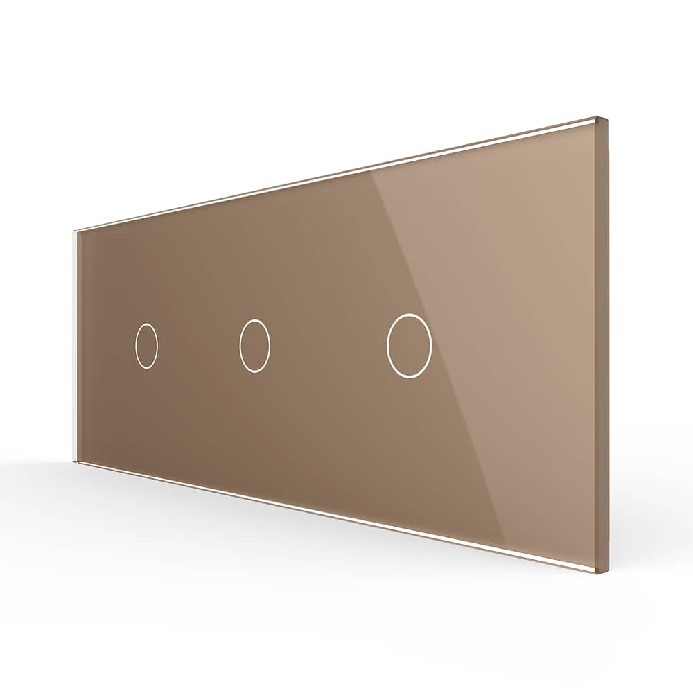 Intrerupator Simplu + Simplu + Simplu cu Touch LIVOLO cu Rama Din Sticla, Standard Italian, 6M