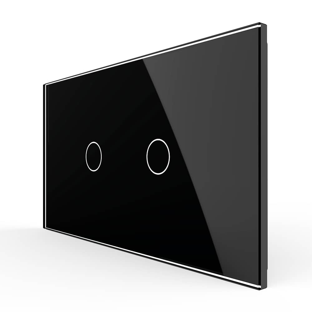 Intrerupator Simplu + Simplu cu Touch LIVOLO cu Rama Din Sticla, Standard Italian, 4M