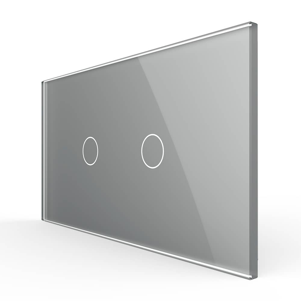 Intrerupator Simplu + Simplu cu Touch LIVOLO cu Rama Din Sticla, Standard Italian, 4M