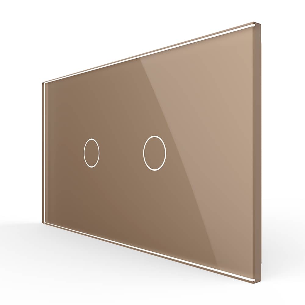Intrerupator Simplu + Simplu cu Touch LIVOLO cu Rama Din Sticla, Standard Italian, 4M
