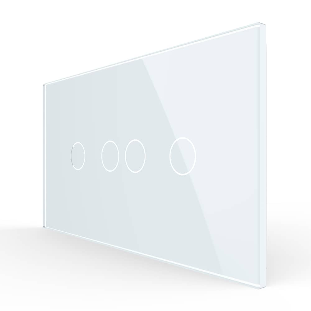 Intrerupator Dublu + Dublu cu Touch LIVOLO cu Rama Din Sticla, Standard Italian, 4M