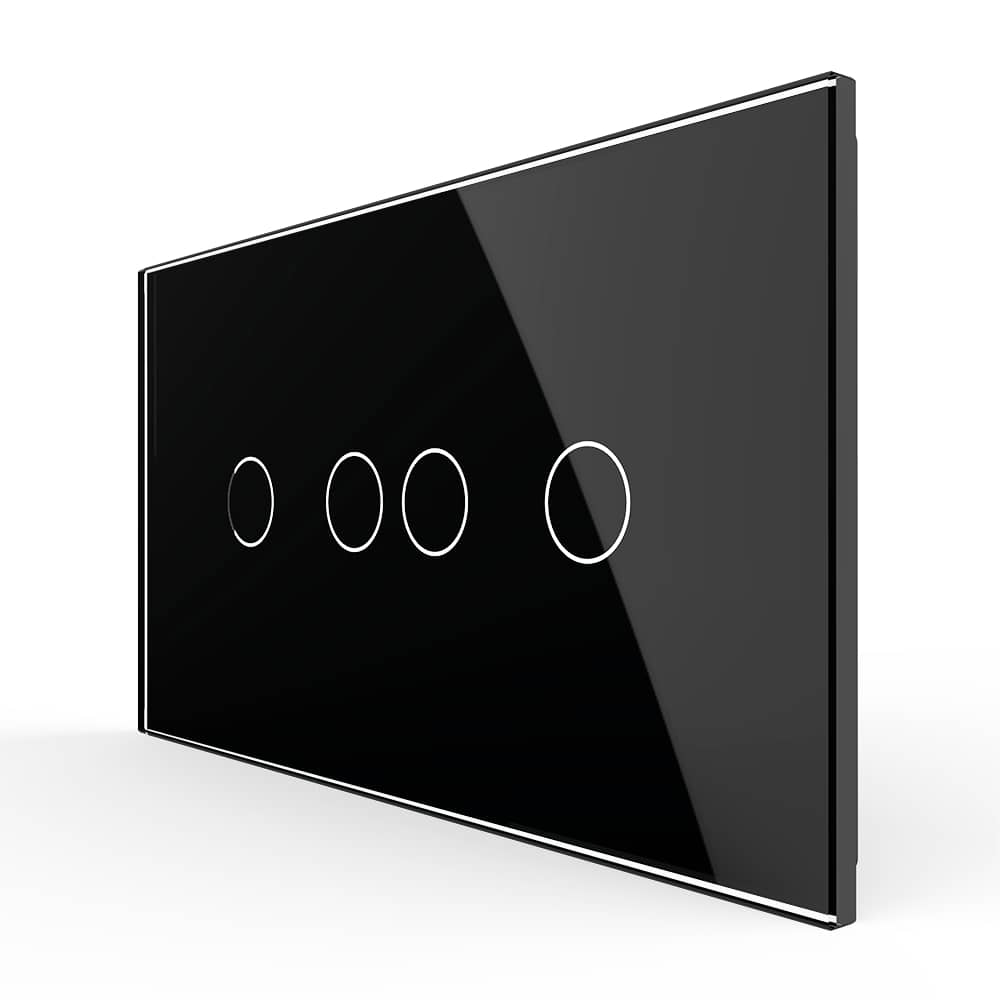 Intrerupator Dublu + Dublu cu Touch LIVOLO cu Rama Din Sticla, Standard Italian, 4M